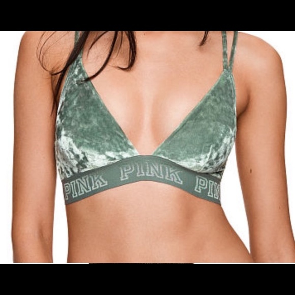 NWOT GREEN VELVET BRALETTE VSPINK SOLD